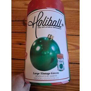 Holiball Inflatable 30" VTG GREEN Ornament Indoor/UV Outdoor ~ Hang Float Stake